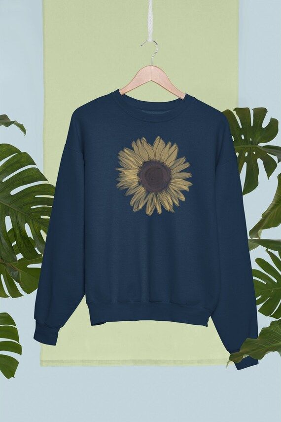 Sunflower Sweatshirt Crew Neck Pull Over Sweater Water | Etsy Canada | Etsy (CAD)
