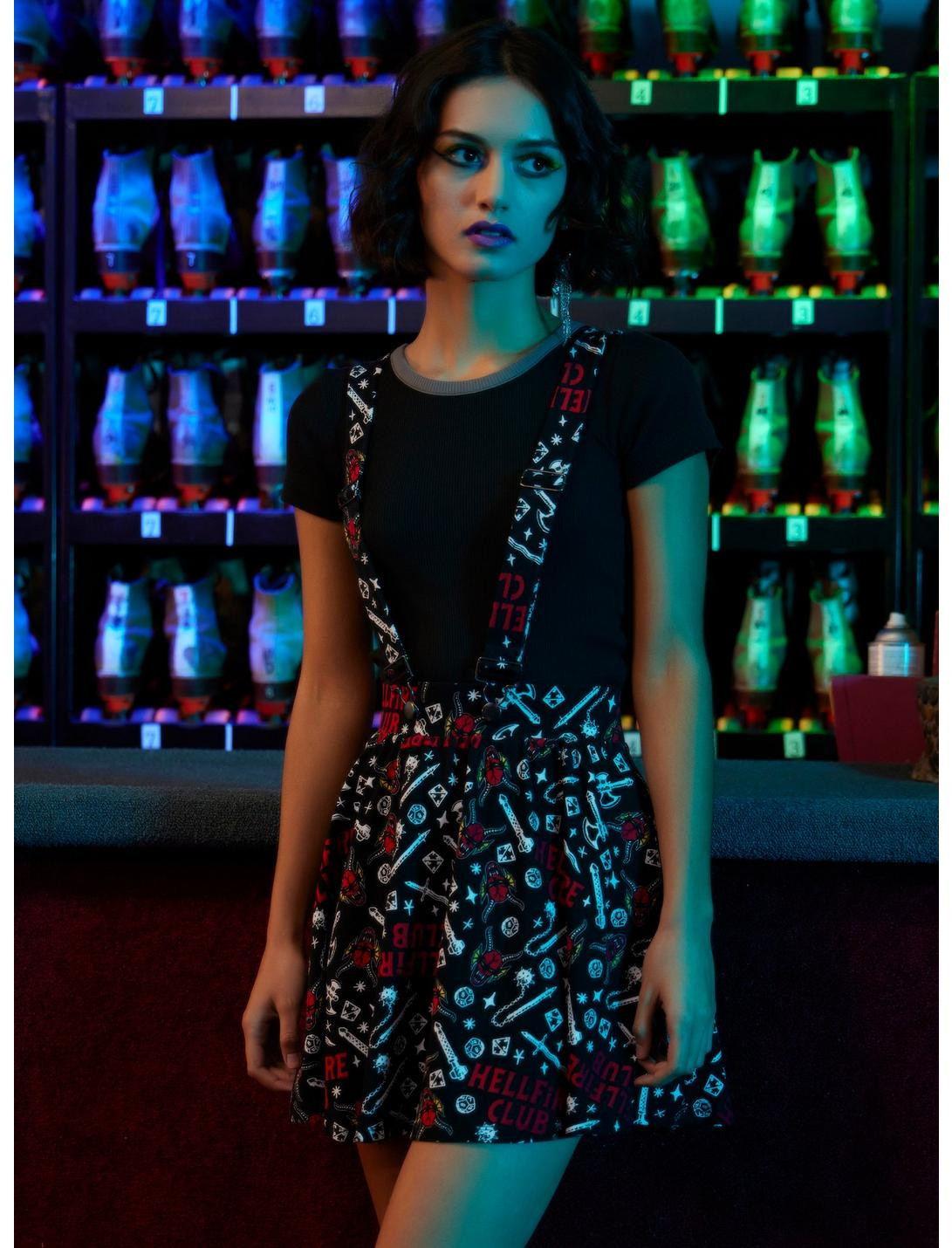 Her Universe Stranger Things Hellfire Club Suspender Skirt | Hot Topic