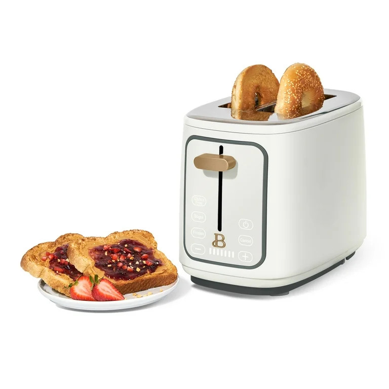 Beautiful 2 Slice Toaster with Touch-Activated Display, White Icing by Drew Barrymore | Walmart (US)