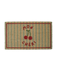 20x34 Mon Cheri Striped Cherries Coir Doormat | Marshalls