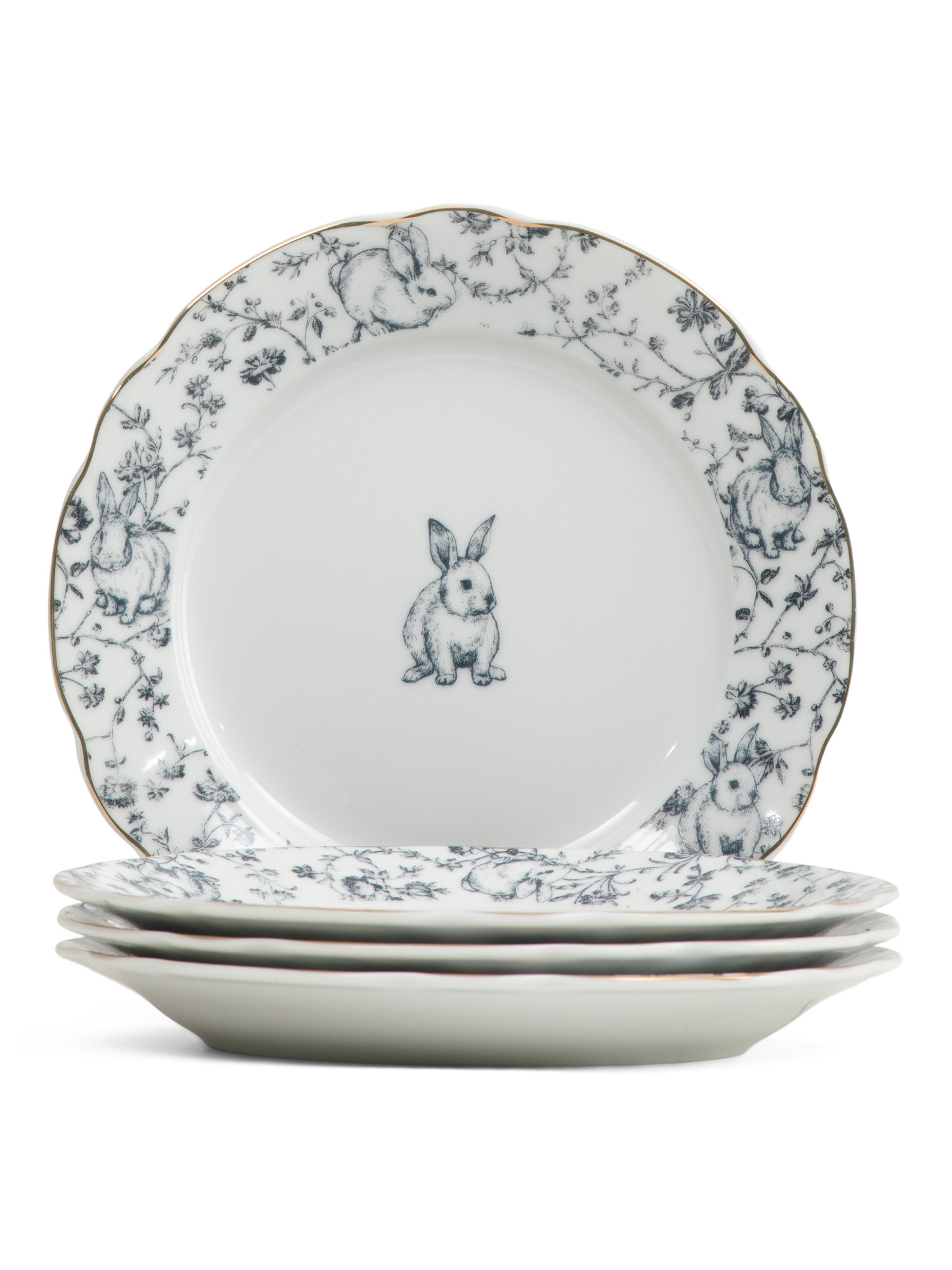 Set Of 4 Aria Bunny Salad Plates | TJ Maxx