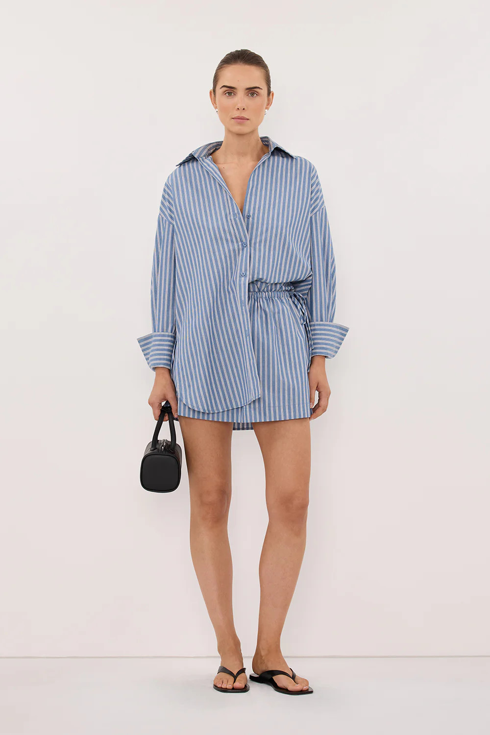 GRACIE BLUE STRIPE MINI SKIRT | DISSH