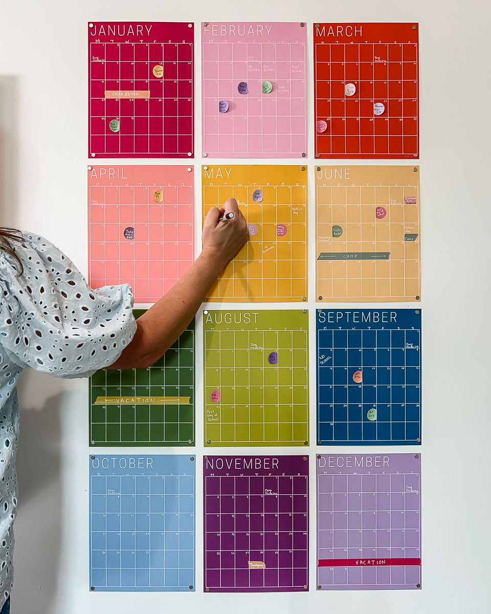 This rainbow wall calendar 😍 Perfect for getting your whole family on the same page (especially once school starts again). 

 #prettycalendar #colorfulcalendar #familycalendar #visualplanning #LTKmomlife #LTKHome