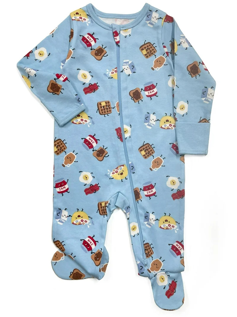 Wonder Nation Baby Gender Neutral Zip Front Footed Sleep N Play Pajamas, 2-Pack, Sizes Preemie-6/... | Walmart (US)