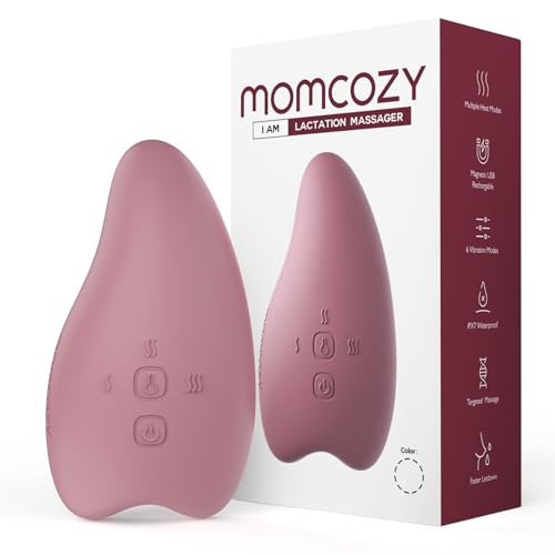 Momcozy Warming Lactation Massager 2-in-1, Soft Breast Massager for Breastfeeding, Heat + Vibration Adjustable for Clogged Ducts, Improve Milk Flow, Engorgement | Amazon (US)