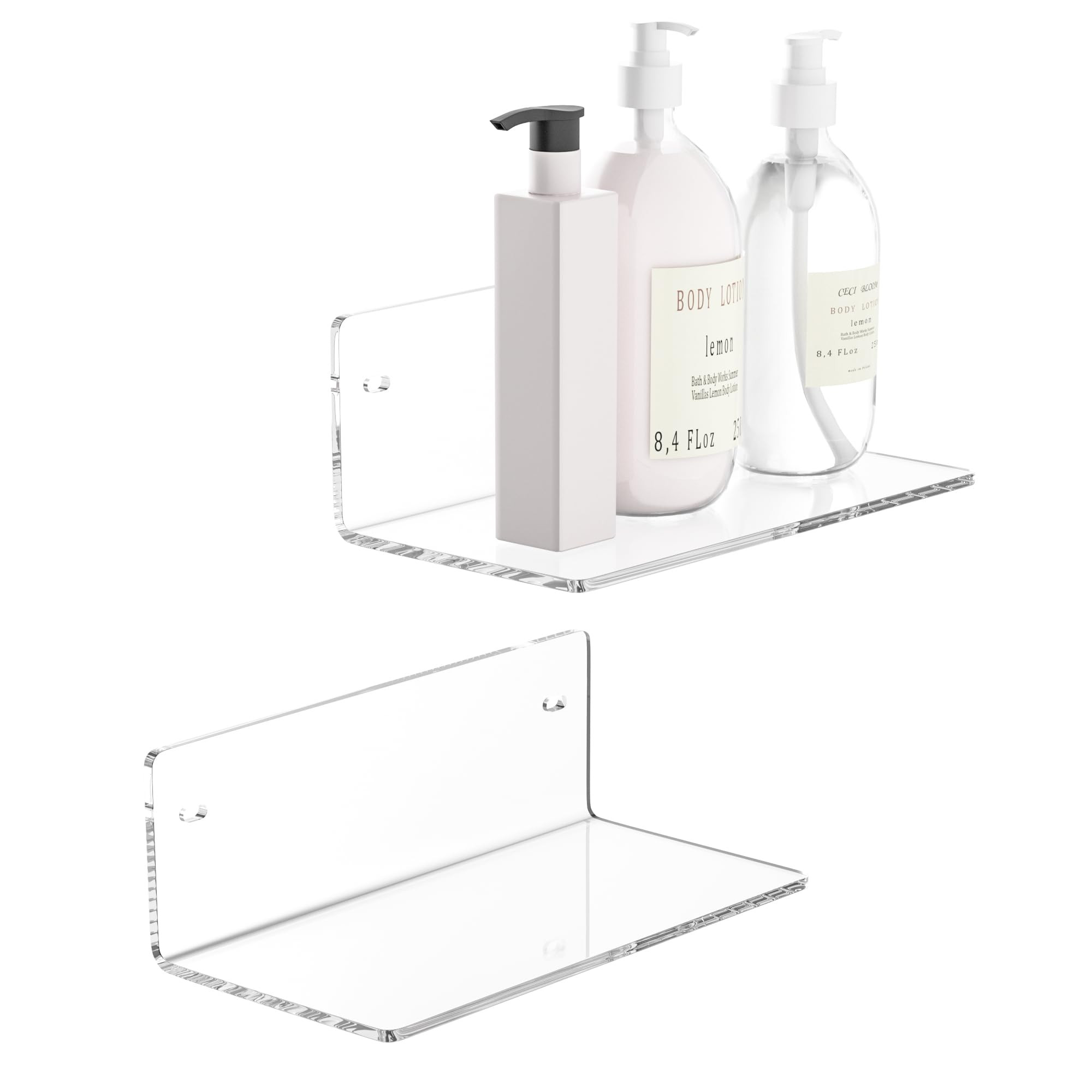 Amazon.com: Sezanrpt 8 Inch Clear Shelf for Wall, Acrylic Small Floating Shelf, Home Wall Shelf O... | Amazon (US)