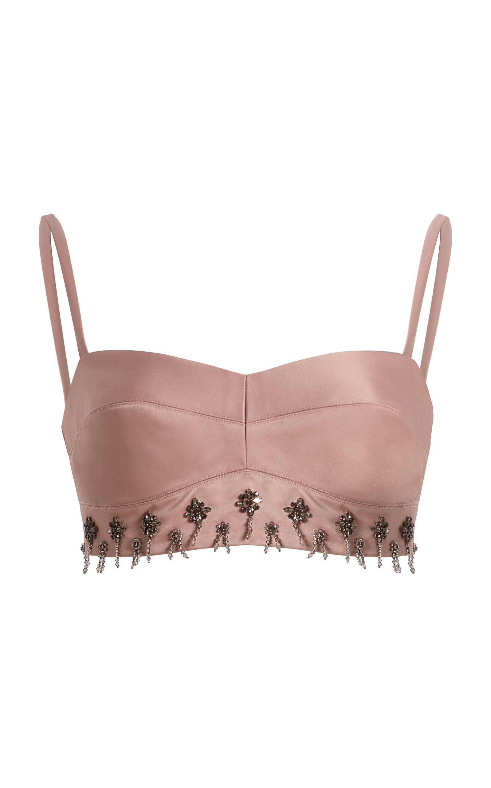 Alexis Mili Beaded Satin Crop Top - Moda Operandi | Moda Operandi (Global)
