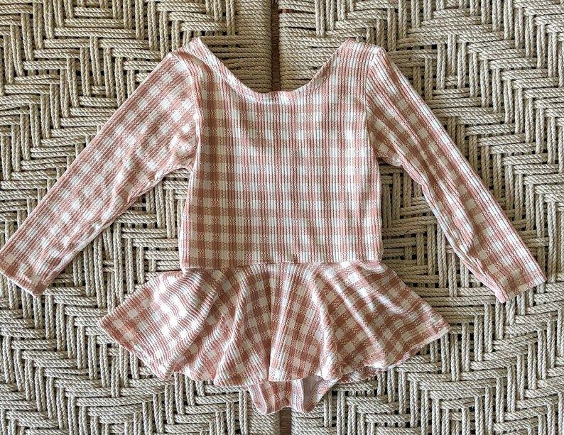 Girls Blush Pink Plaid Skirted Leotard - Etsy | Etsy (US)