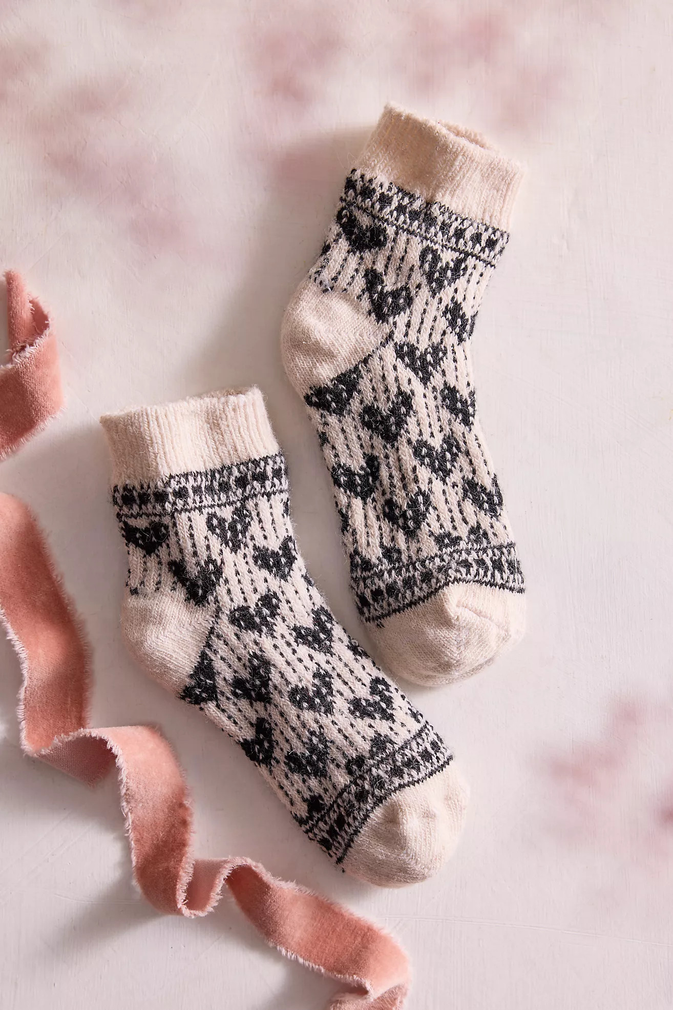 Hearts Wool Quarter Crew Socks | Anthropologie (US)