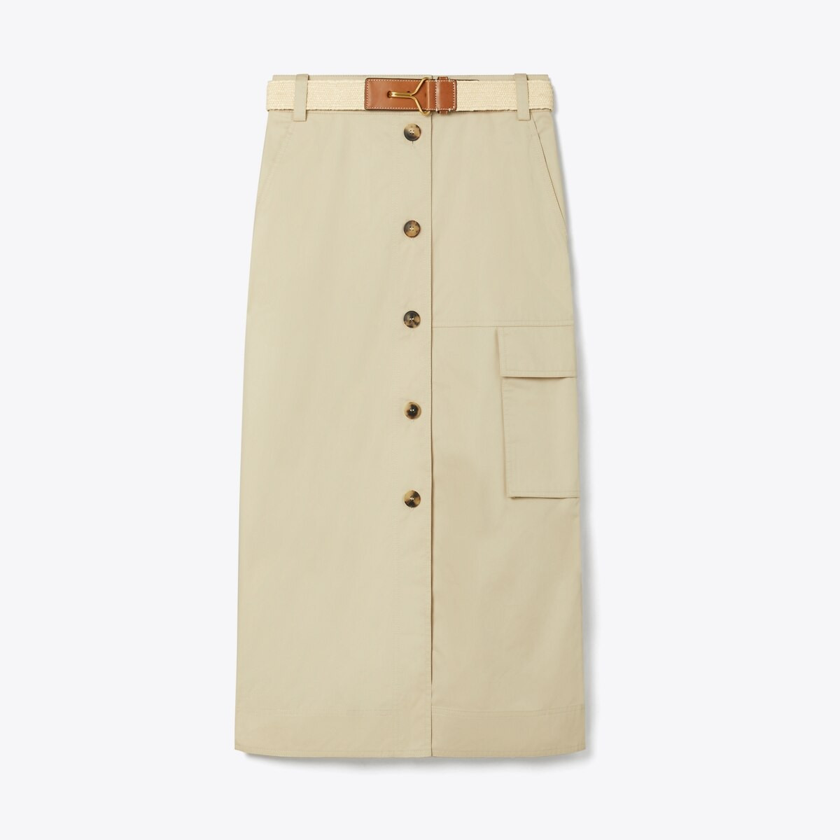 Cotton Poplin Skirt: Women's Designer Bottoms | Tory Burch | Tory Burch (US)
