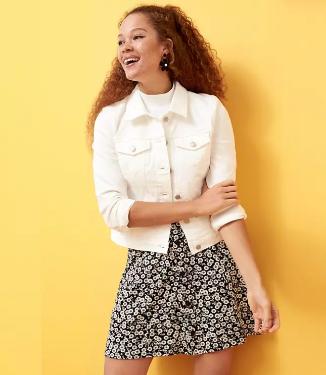 Floral Button Front Skirt | LOFT