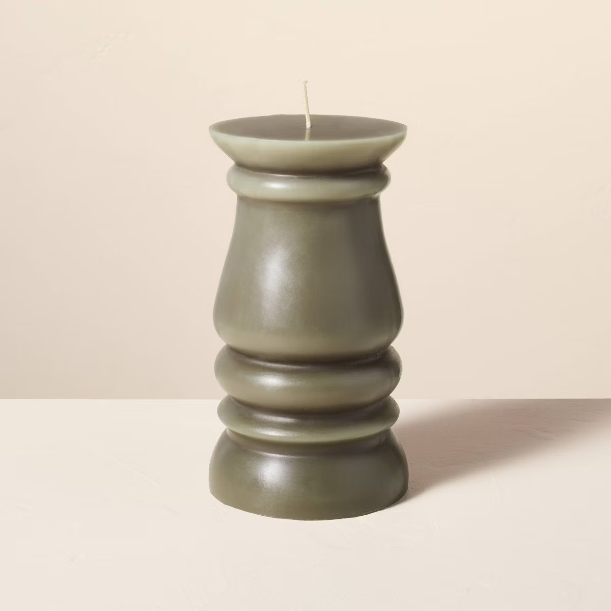 Spindle Sculpted Candle Green - Hearth & Hand™ with Magnolia | Target