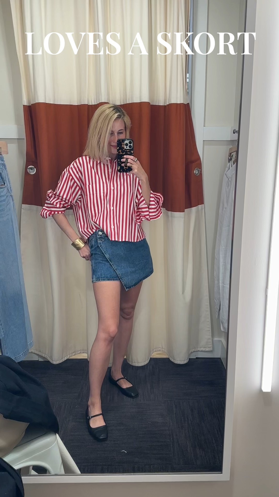 Skorts forever 

Striped shirt | striped button down | skort | denim skort 

#LTKStyleTip #LTKFindsUnder100 #LTKxMadewell