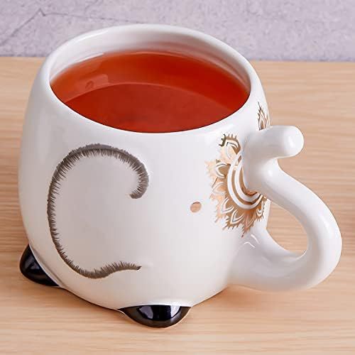 Elephant Mug 16 OZ Ceramic 3D Cute Animal Shape Coffee Mug Novelty Fun Tea Cup with Handle | Amazon (US)