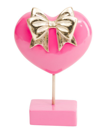 7.5x11.5 Heart With Bow Decor | TJ Maxx