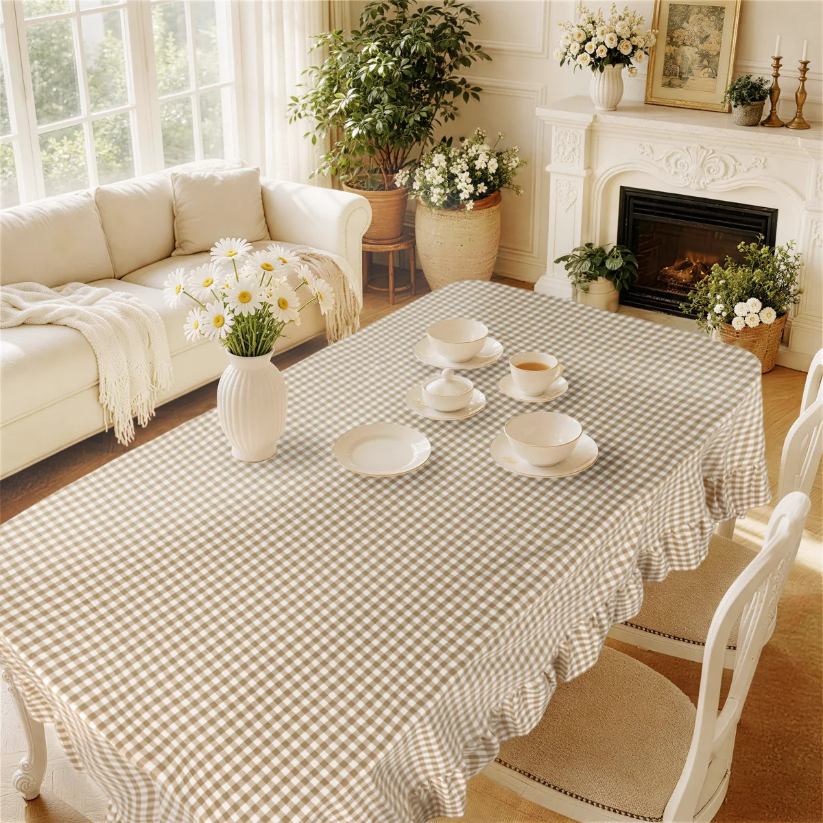 100% Cotton Plaid Tablecloth With Ruffled Edge | Wayfair North America