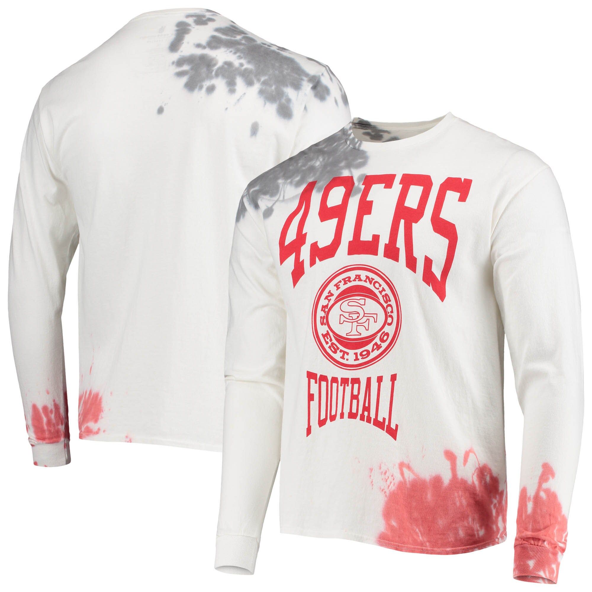 Men's San Francisco 49ers Junk Food Cream Tie-Dye Long Sleeve T-Shirt | NFL Shop