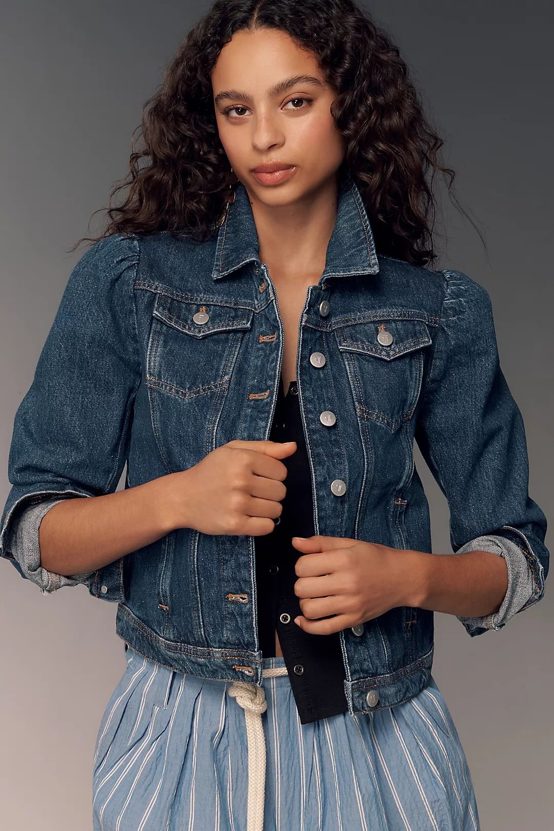 Pilcro Puff-Sleeve Denim Jacket | Anthropologie (US)