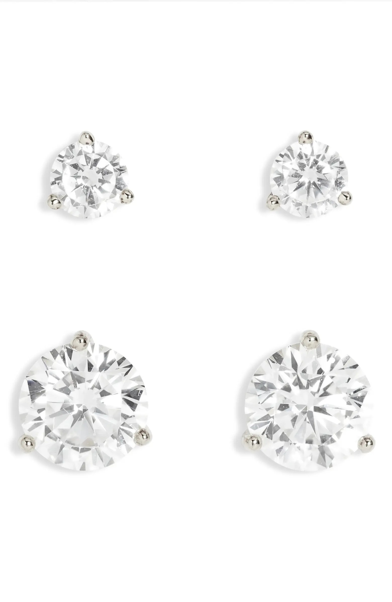 Set of 2 Cubic Zirconia Stud Earrings | Nordstrom
