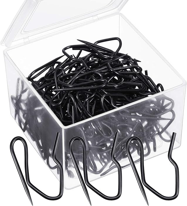 Shappy 120 Pack Drapery Hooks Pins for Curtains, Metal Pinch Pleat Hooks with Clear Box 1.2 Inch ... | Amazon (US)