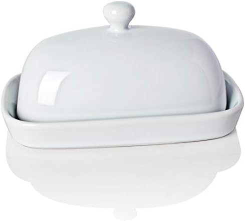 SWEEJAR Ceramics Butter Dish with Lid, Butter Keeper Container, East/West Coast Butter, 7 inches | Amazon (US)