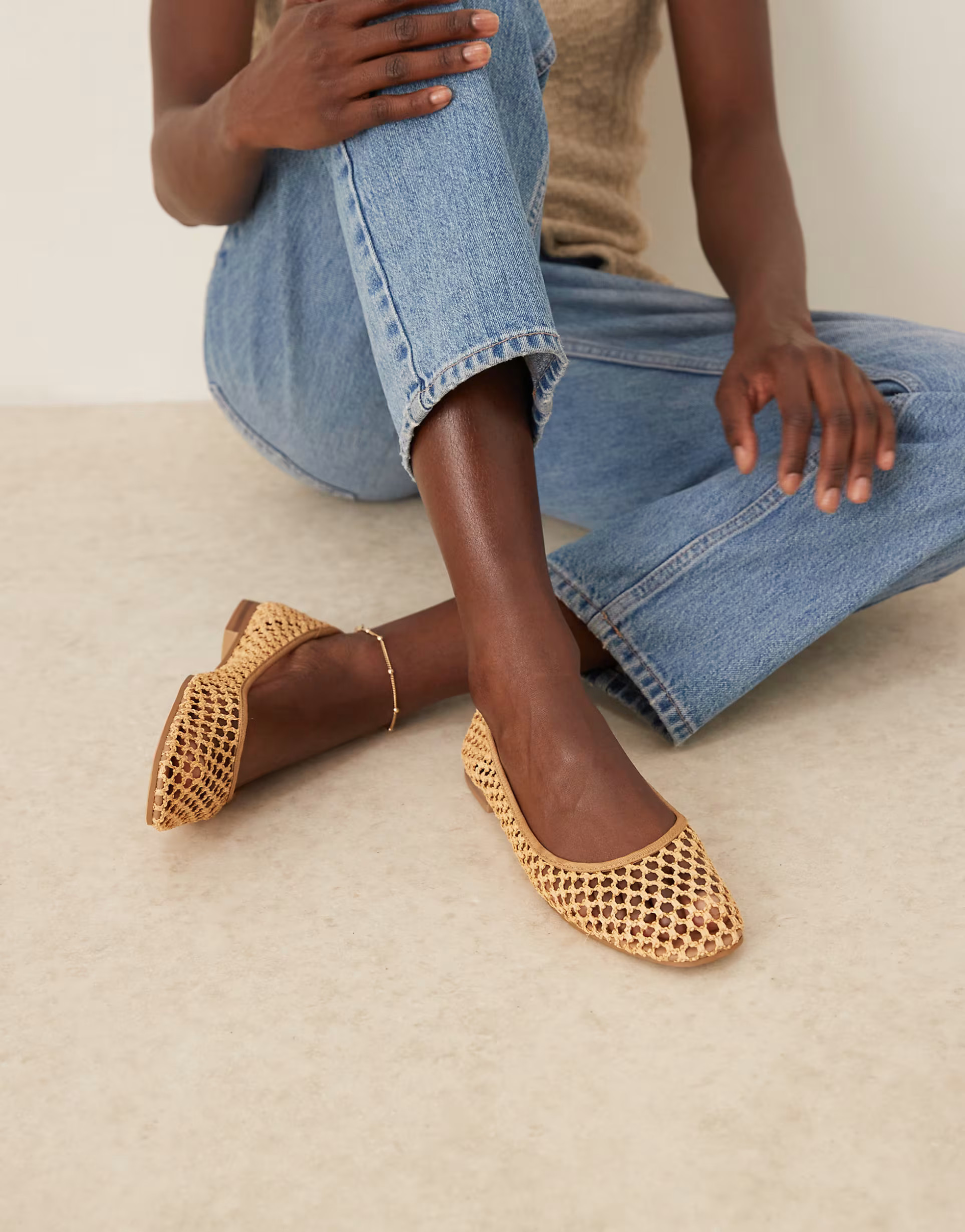 ASOS DESIGN Wide Fit Lagoon ballet in natural weave | ASOS | ASOS (Global)