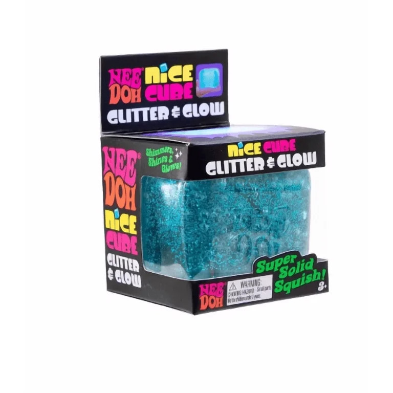 Schylling NeeDoh Nice Cube Glitter & Glow Squishy Fidget Cube, 1 Random Color | Walmart (US)