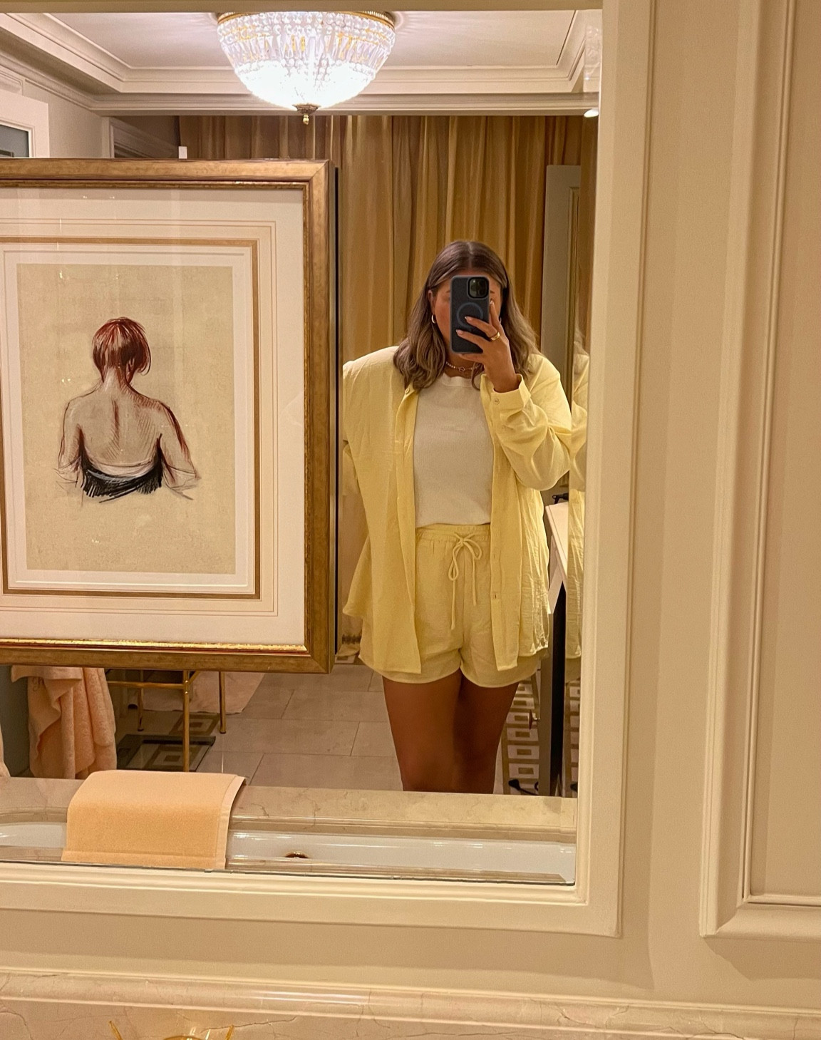 Cute yellow set wearing size 12 and could have sized down to 10 the top runs large! 