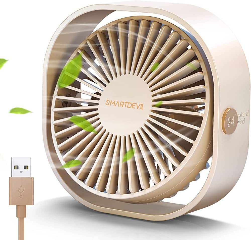 SmartDevil Small Personal USB Desk Fan, 3 Speeds Portable Desktop Table Cooling Fan Powered by US... | Amazon (US)