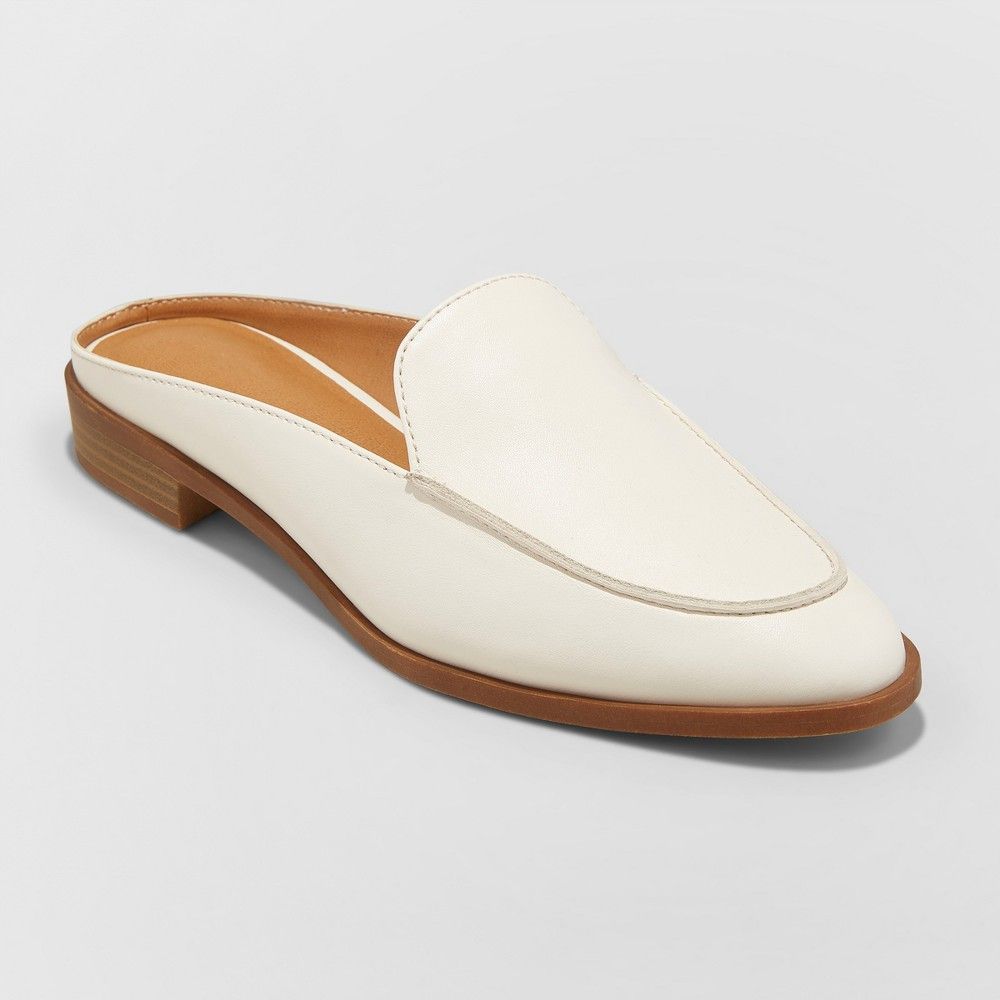 Women's Amber Backless Loafer Mules - Universal Thread White 10 | Target