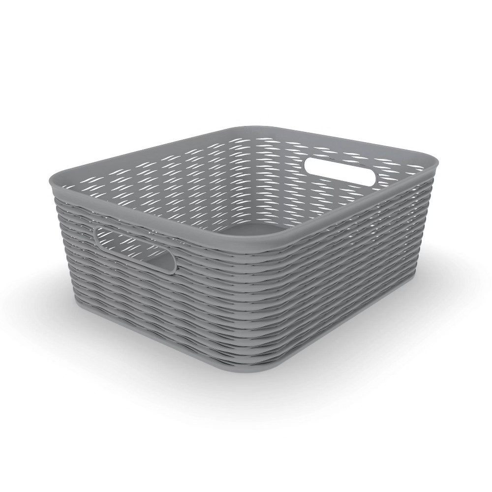 11L Medium Wave Design Storage Bin Gray - Room Essentials | Target