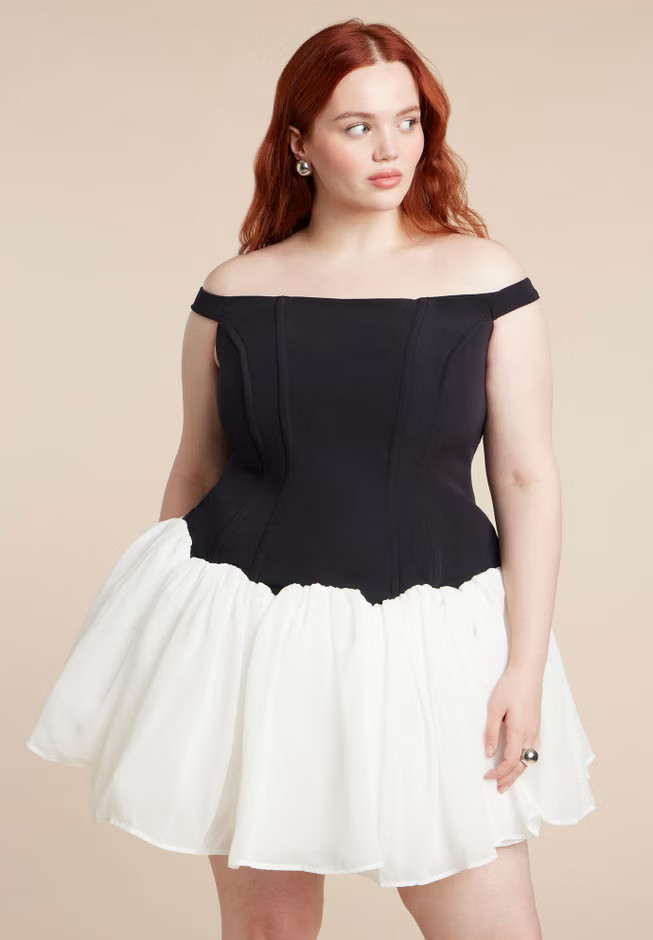 Contrast Tutu Mini Dress | Eloquii