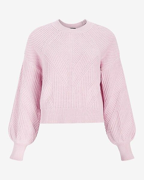 Ribbed Design Cropped Sweater | Express