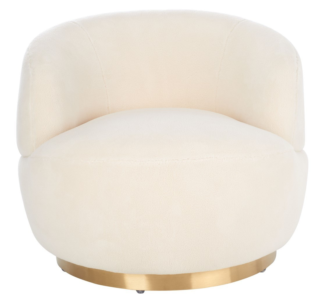 Flynn Faux Lamb Wool Swivel Chair | Safavieh