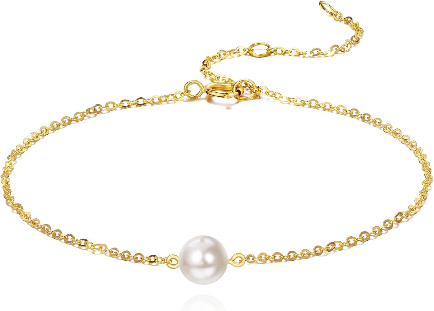 KECHO 14K Real Gold Freshwater Cultured Pearl Bracelet 14K Solid Gold Jewelry Anniversary Birthda... | Amazon (US)
