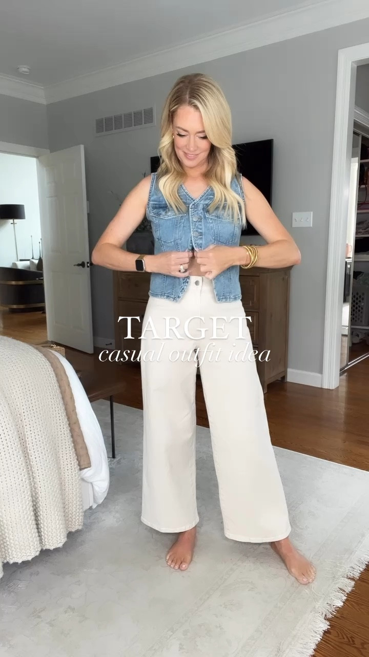I’m wearing an XS in vest & 4 in jeans. Both of these pieces are perfect staples for summer and can be mixed & matched to make so many outfits!

Casual outfit, cream jeans, off white jeans, denim vest, wide leg jeans, target jeans, sandals, jean vest, target vest, target sandals 

#LTKSeasonal #LTKFindsUnder50 #LTKStyleTip
