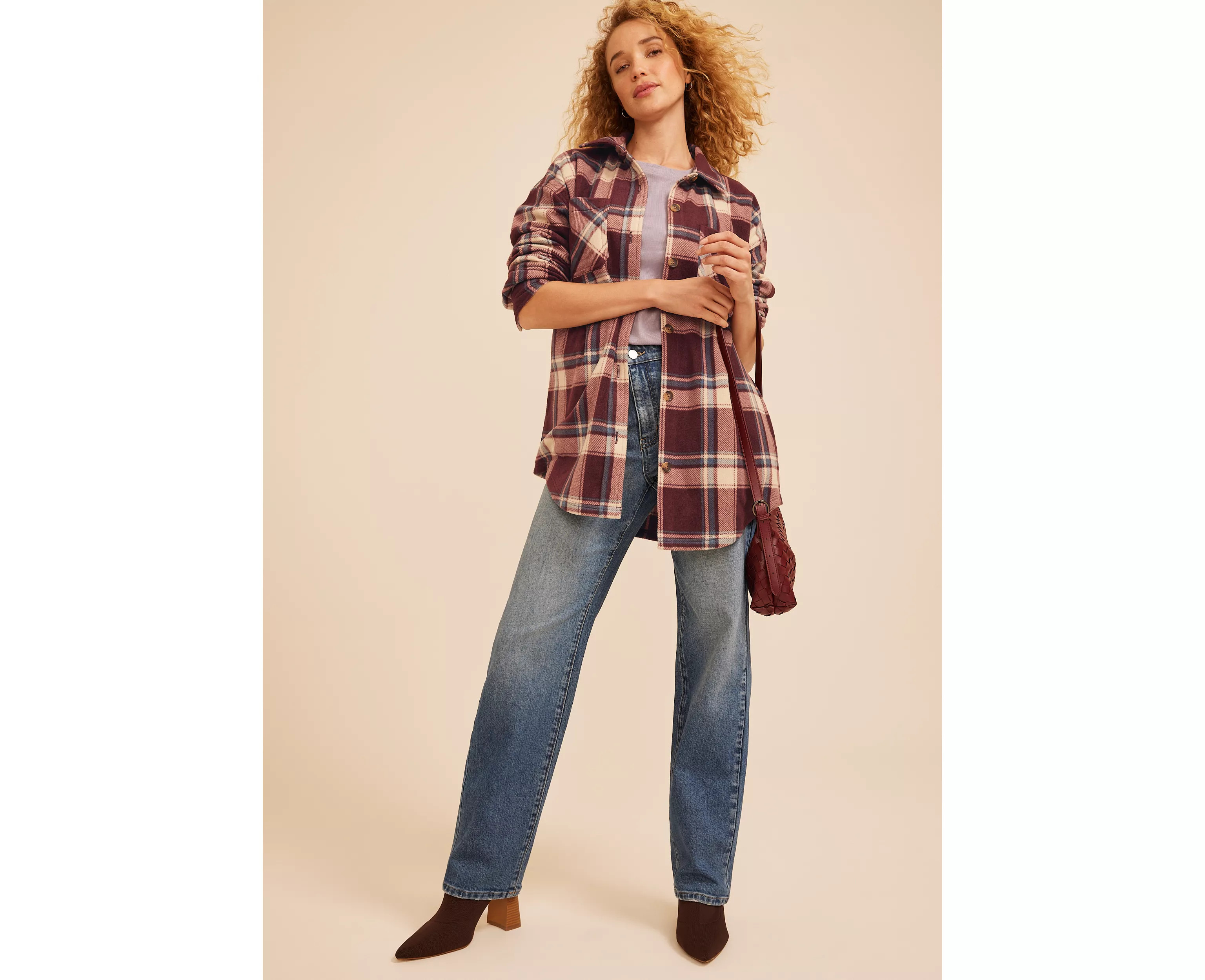 Wilder Plaid Fleece Shacket | Maurices
