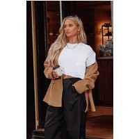 Cotton White Oversized Crop T-Shirt | PrettyLittleThing US