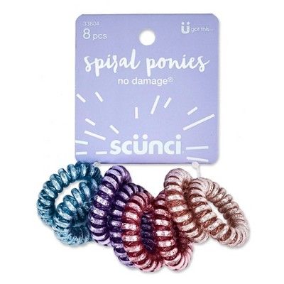 Scunci Glitter Spiral Ponies  - 8pk | Target