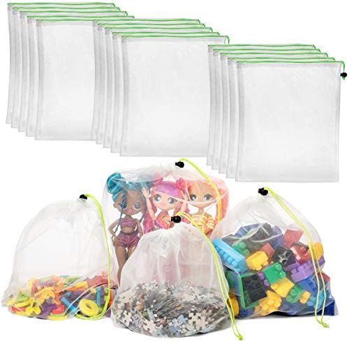 Toy Storage & Organization Mesh Bags Set of 15, fits to Playroom Organization Game Pieces, Toy Se... | Amazon (US)