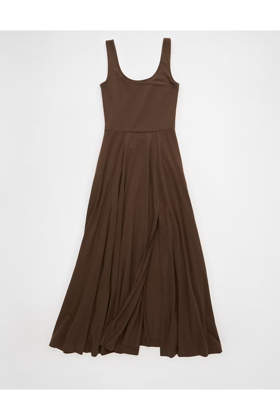 AE Scoop Neck Midi Dress Women's Brown M | American Eagle Outfitters (US & CA)