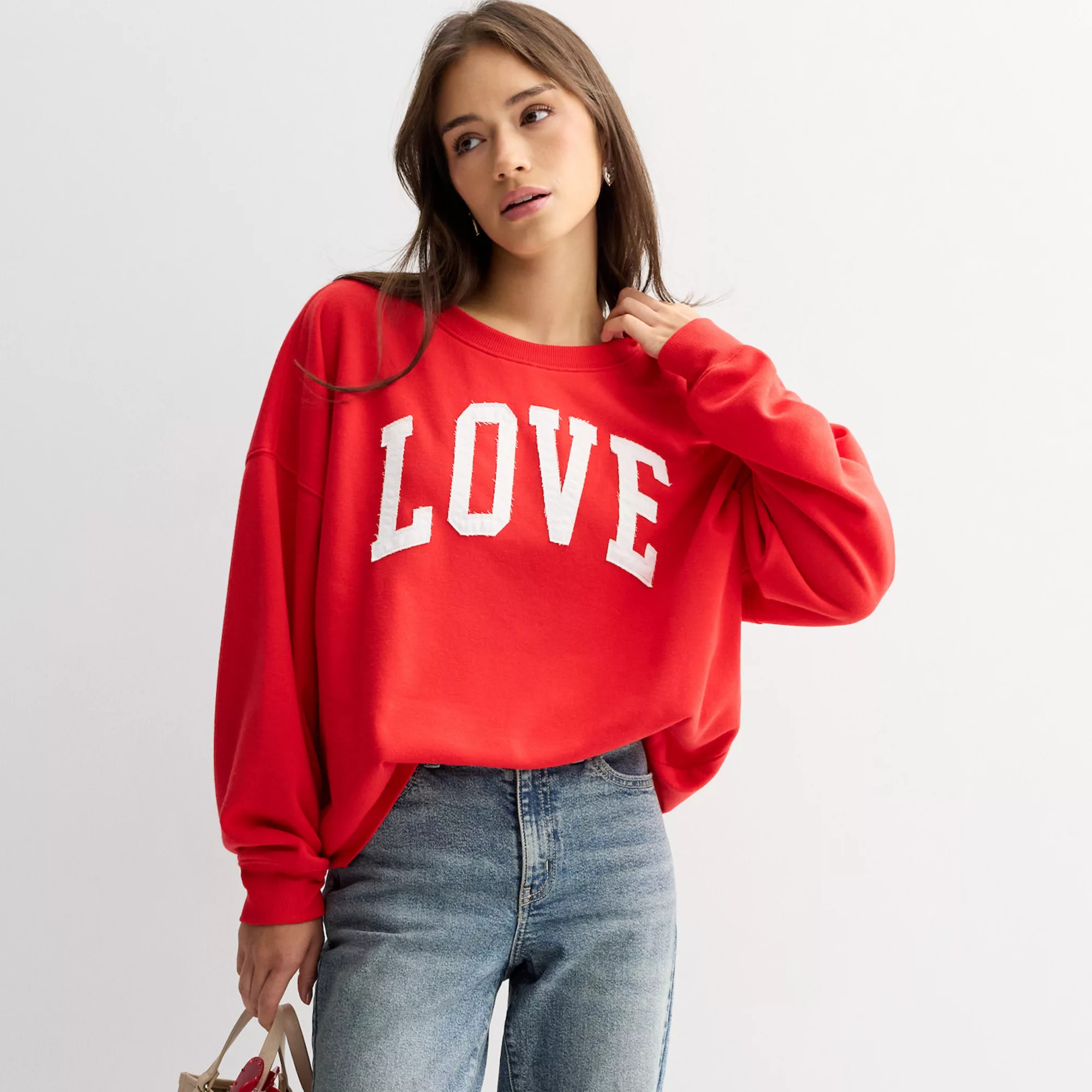 Juniors' LOVE Long Sleeve Love Graphic Pullover | Kohl's
