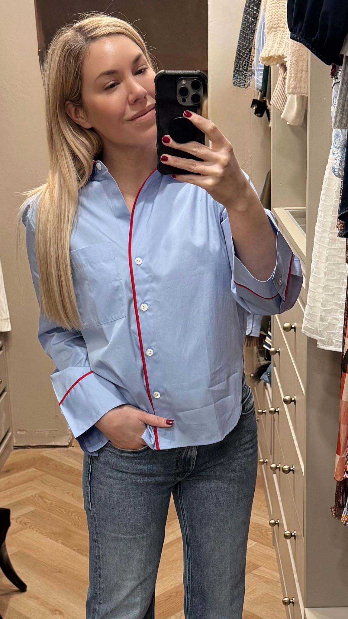 Obsessed with this pajama top!
**Jeans run small but stretch**

#LTKValentine #LTKootd #LTKdayinmylife