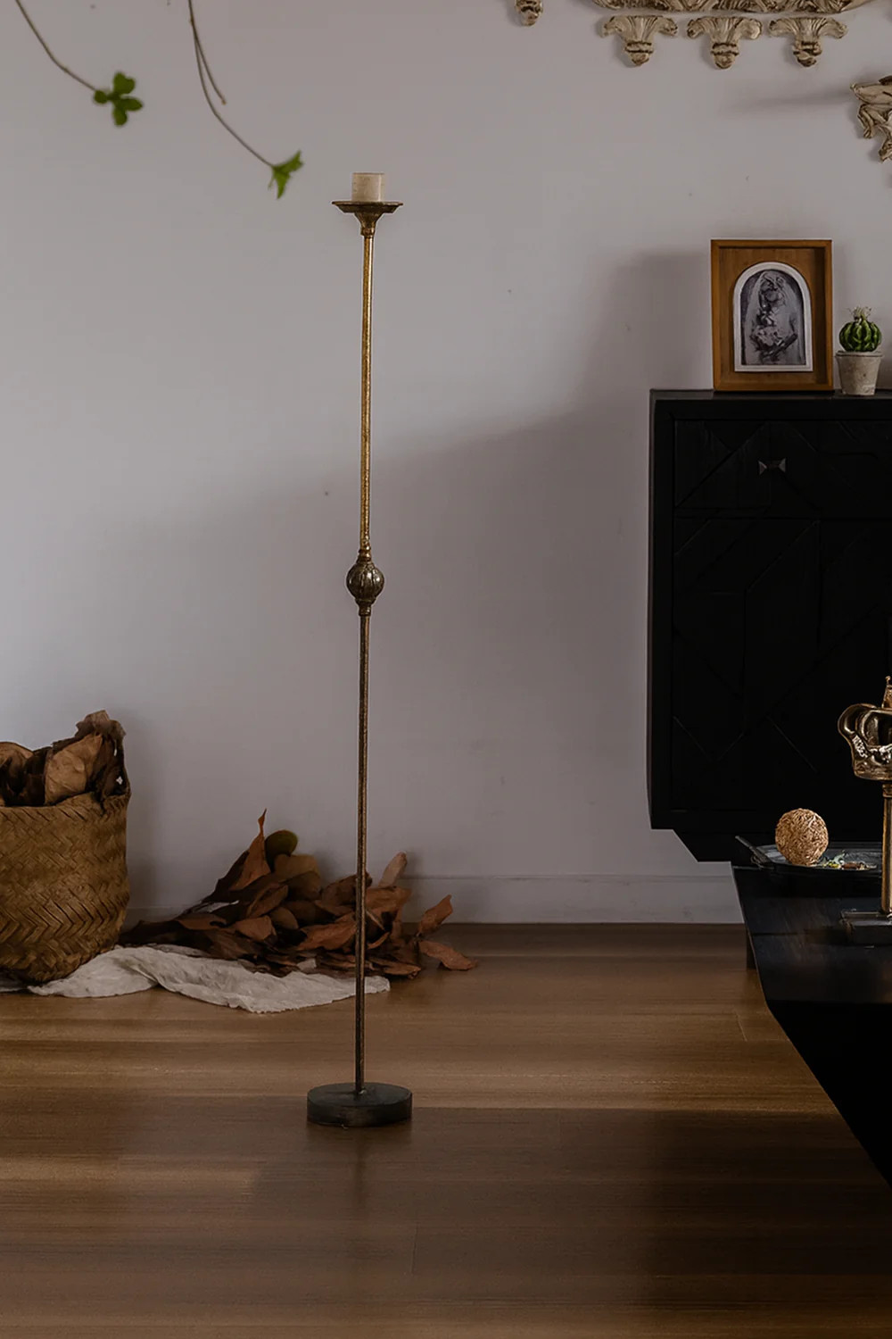 French Style Iron Floor Candle Holders - Large | River Chic Designs