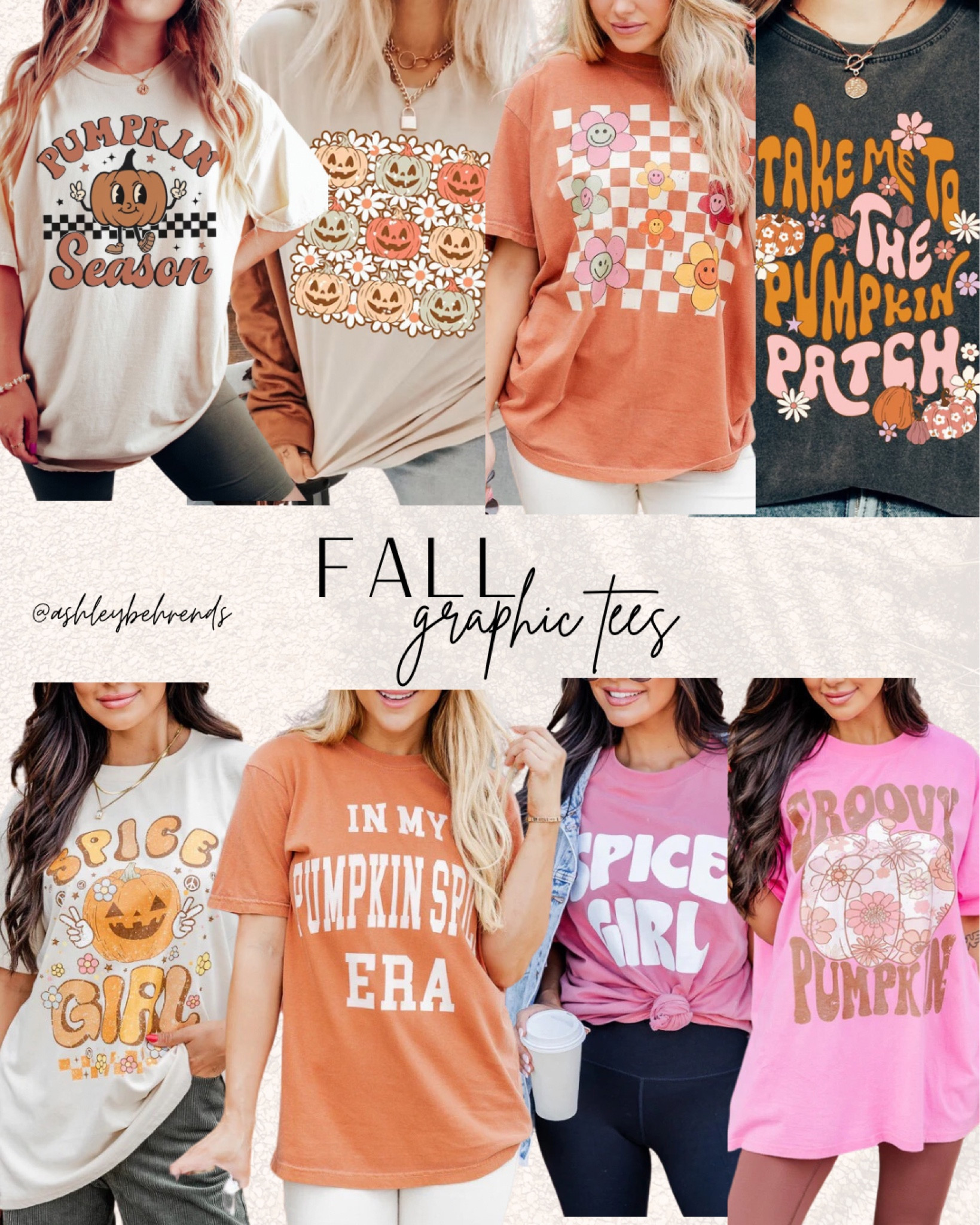 Fall themed graphic tees 🍂✨🌾 
Pumpkin spice, fall fashion, groovy 
#fallfashion #graphictees #graphictshirt #ootd #casualoutfits #oversizedtees #pumpkin #checkered #psl #groovy 

#LTKSeasonal #LTKstyletip #LTKunder50