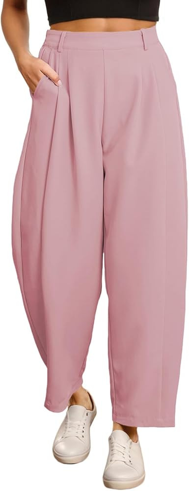 EVALESS Womens Wide Leg Barrel Pants with Pockets | Amazon (US)