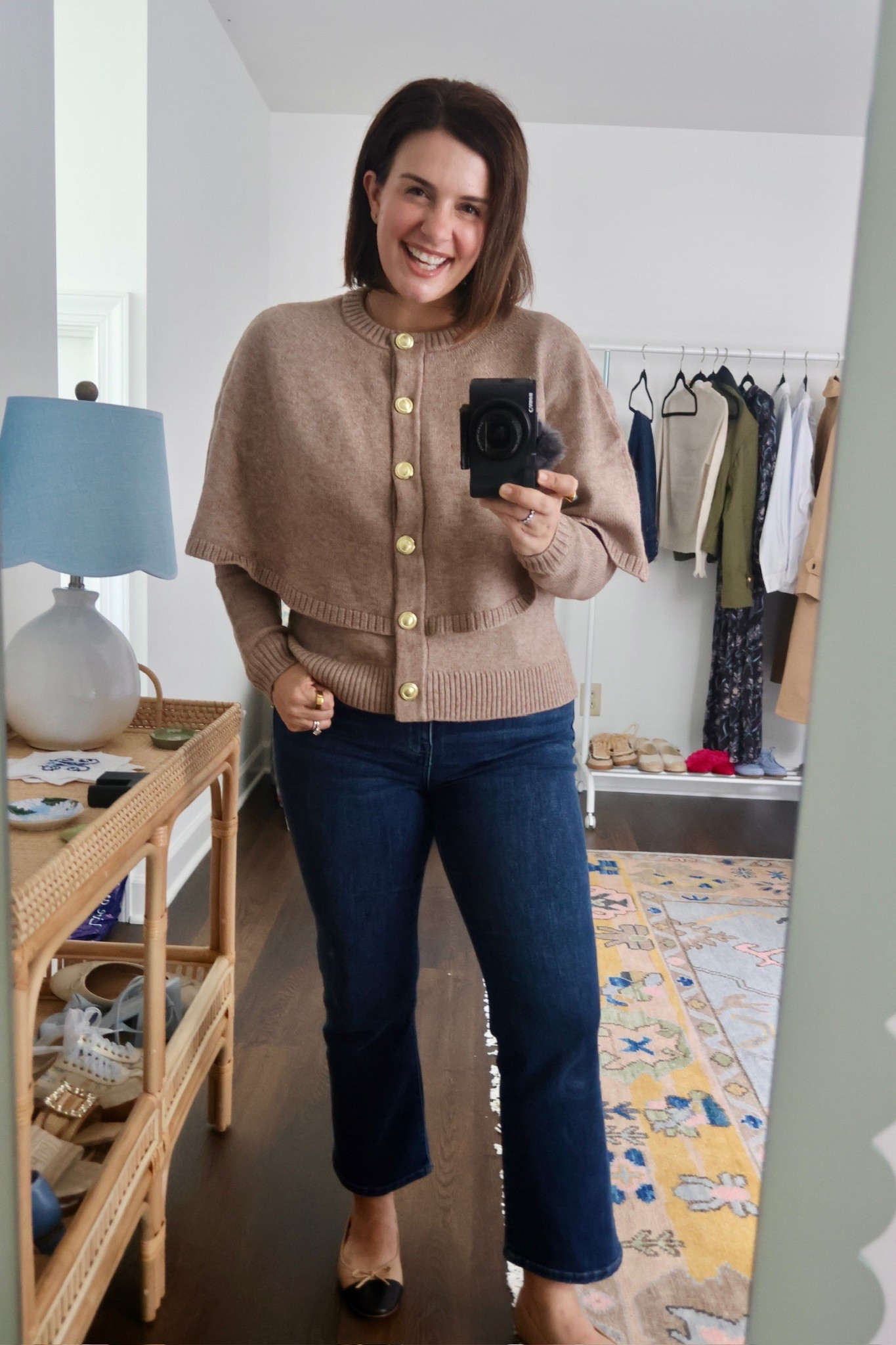 Fall outfit idea. I love this cardigan and Quince kick flare jeans. Pair with your favorite flats the complete the look. 

#LTKStyleTip #LTKSeasonal #LTKWorkwear