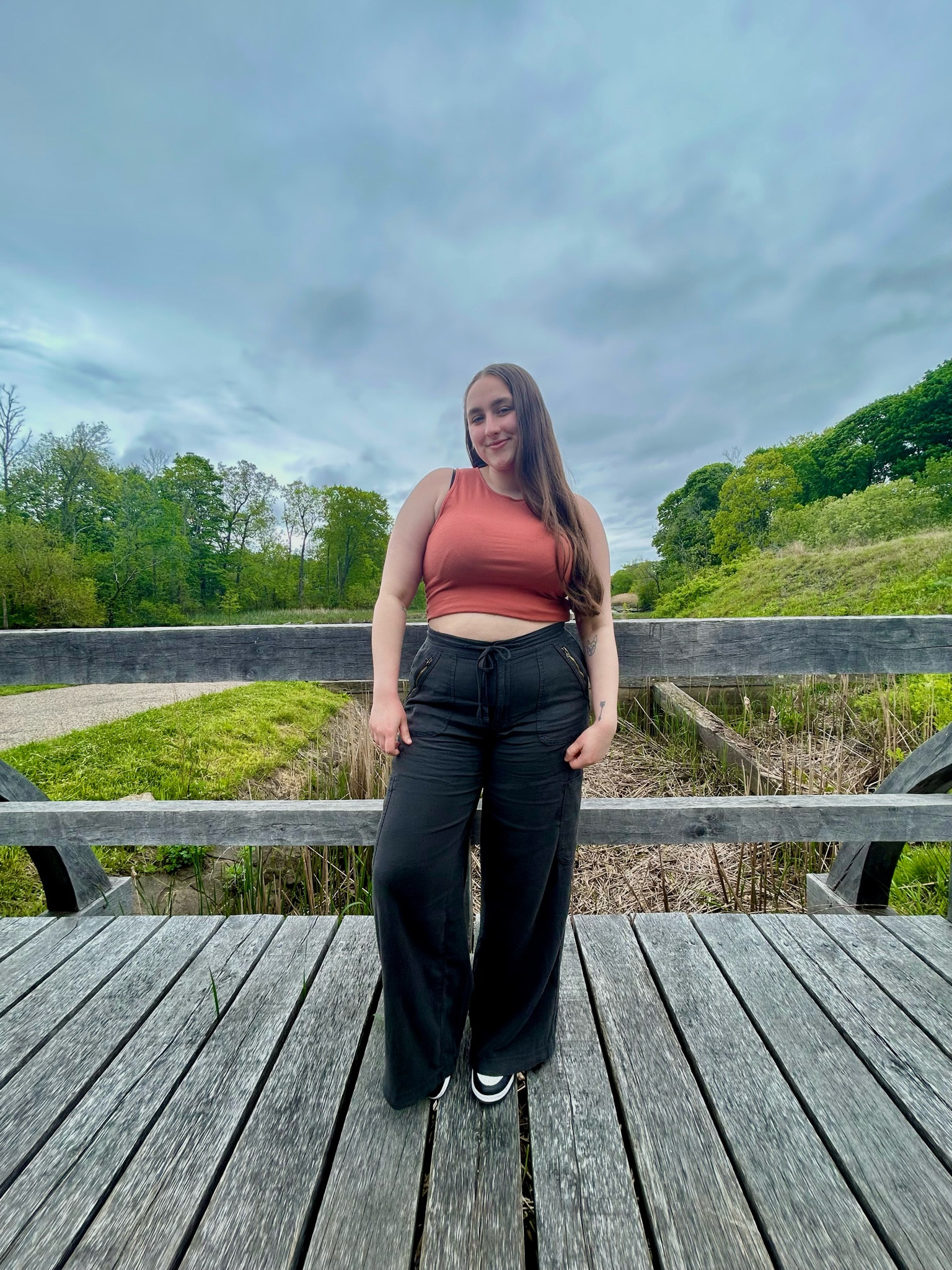 the most comfortable and flattering pants from spring & summer :) 
wearing size 12 long in the pants and size XL in the top 

#LTKMidsize #LTKFindsUnder50 #LTKSaleAlert