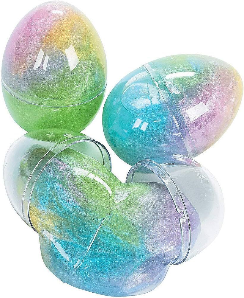 Rainbow Glitter Slime Filled Eggs (1 Dozen) Easter Egg Hunt Supplies, Birthday Party Favors & Pri... | Amazon (US)