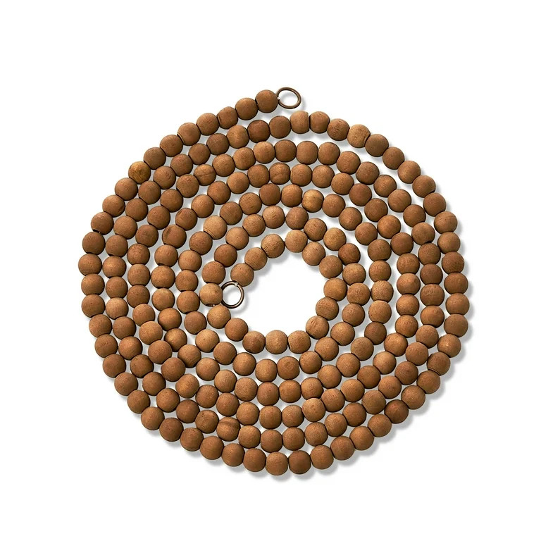 Guirnalda Navideña Redonda de Cuentas de Madera de 14 Mm, Marrón, 9', de Holiday Time | Walmart (US)